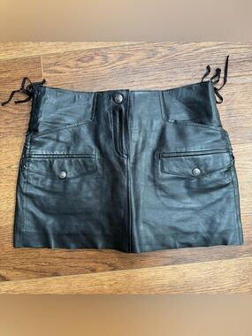 Max Studio Special Edition Leather Mini Skirt